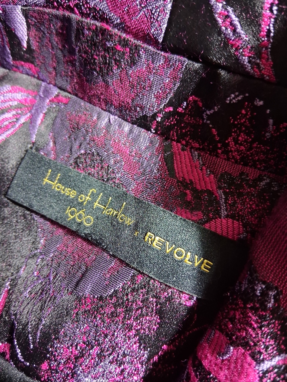 House of Harlow Revolve 1960  Women's Floral Open Blazer Jacket Pink & Black S/M - Picture 10 of 10